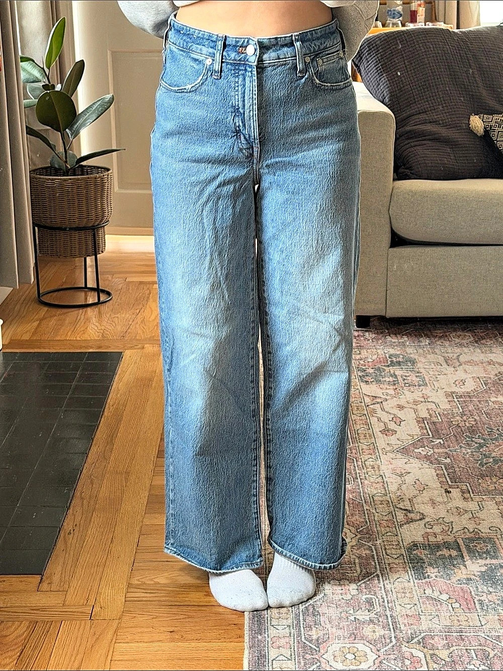 Madewell The Curvy Perfect Vintage Wide-Leg Jean Blue Waist 27